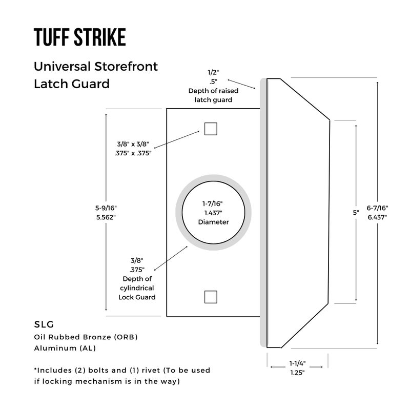 TUFF STRIKE Steel Latch Guard Plate for Out-Swinging Doors | Commercial Door Security | Universal Latch Guard | TUFF STRIKE | Aluminum - Image 2
